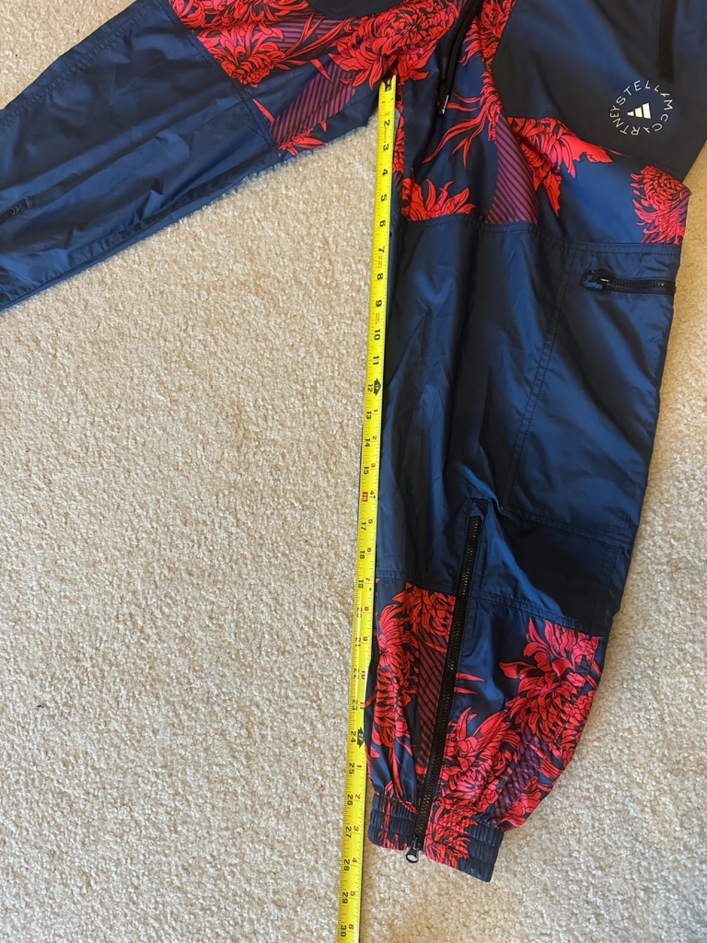 Adidas x Stella McCartney Navy and Red Floral Track Jogger Pants - Picture 8 of 12